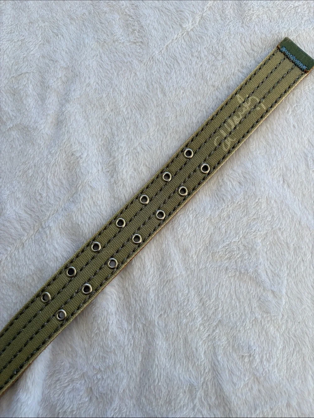 Ed Hardy size large y2k Studded Belt green flower leather blue silver